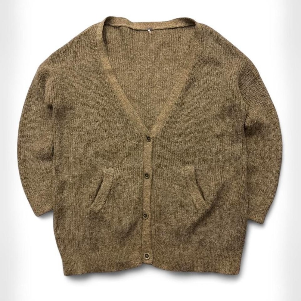 Free People Oversized Grandpa Cardigan Sweater Alpaca Mohair Blend Sz L